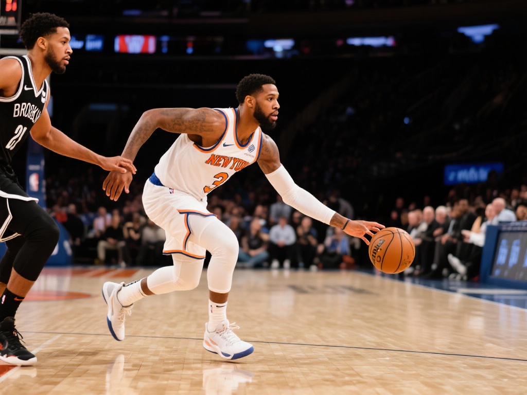 兰德尔妙传中路 麦克丹尼尔斯空中滑翔劈扣 在经历数次防守转化后,兰德尔利用个人持球