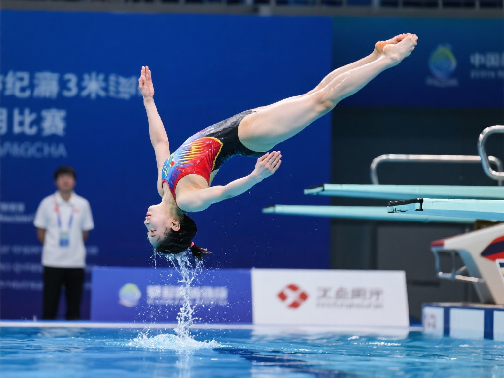 陈佳3米板夺冠 首次问鼎世界冠军 女子3米板项目对运动员的技术要求极高,不